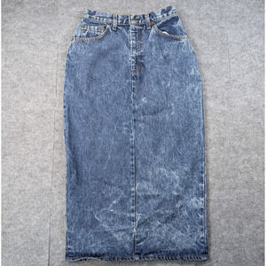 Vintage Levis XX Denim Midi Skirt Womens 25" Pencil 90s Grunge Western USA Jean